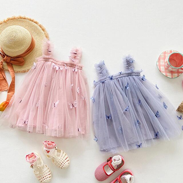 子供服★ワンピース★ドレス★袖なし★韓国風子供服★キッズ女の子★可愛い★2色★80-130CM