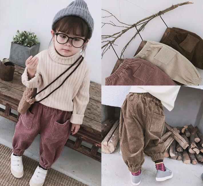 2024★春秋新作★韓国風子供服★ズボン★コーデュロイ★3色80-130CM
