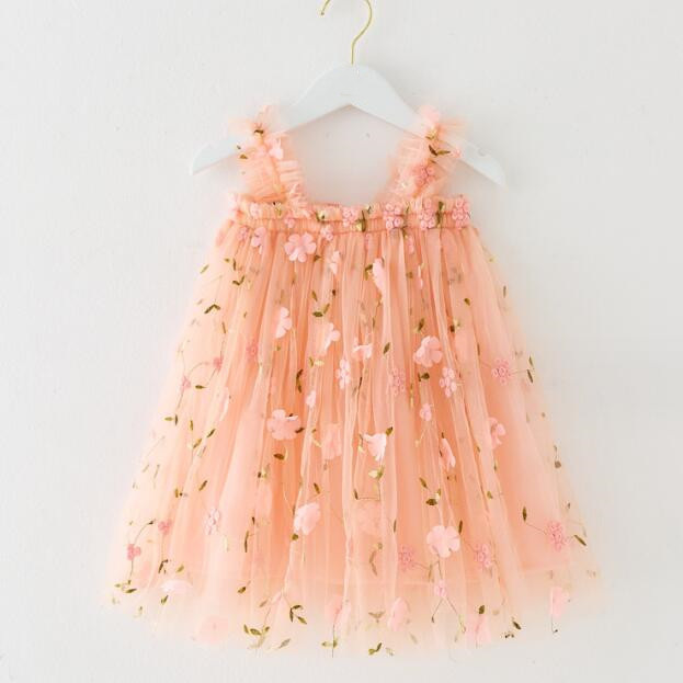 子供服★吊りワンピース★ドレス★袖なし★キッズ女の子★可愛い★3色★80-130CM