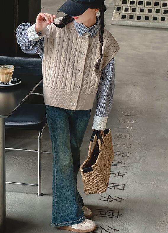 2024年新品★子供服★ニットベスト&シャツ&ズボン分けて販売★120-170cm★