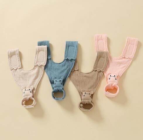 2024新型★赤ちゃん哺乳瓶固定補助　綿ガーゼ★11色