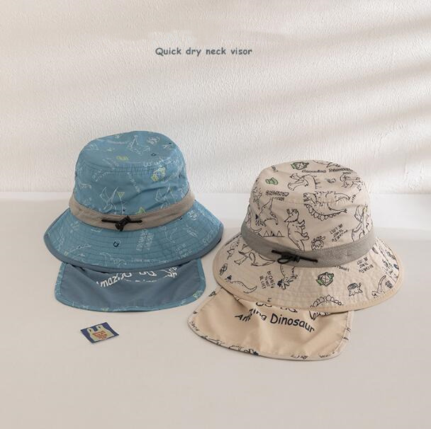 子供用★帽子★バケットハット★ベビー★キッズ★日焼け防止★ダイナソー★速乾★3色