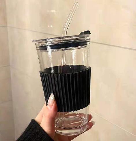 ★超人気★インテリア★ガラスコップ+ストロー★2色