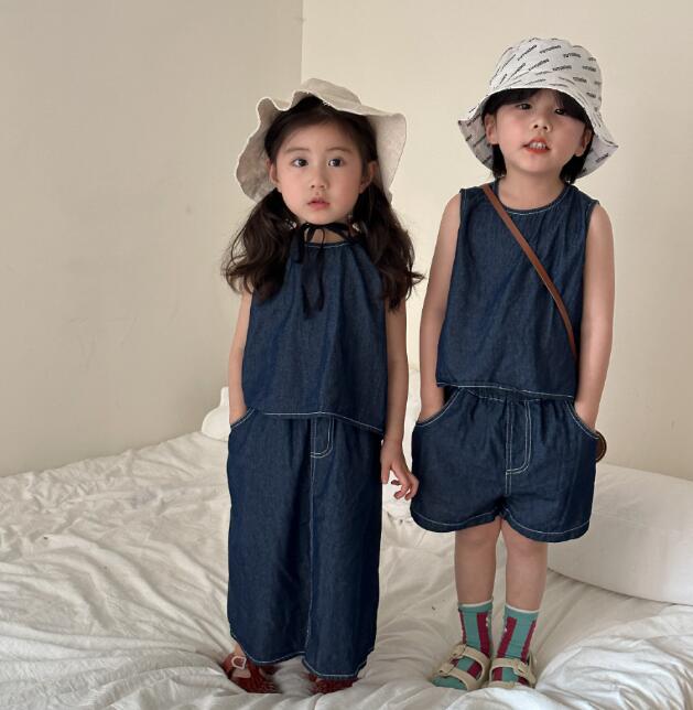 「2024」子供服★トップス+パンツ/スカート★男の子　女の子★デニム★2色★80-150CM