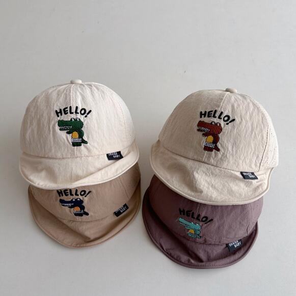 「2024」子供用★帽子★キャップ★キッズ★日焼け防止★野球帽★速乾★ダイナソー★4色