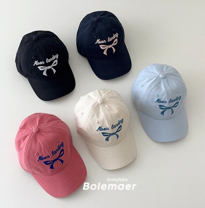 2024年夏新品★子供用&親子用★帽子　刺繍蝶結びハット★5色選べ