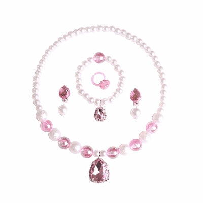 夏休み アクセサリー ネックレス+ブレスレット+リング+ピアス アクリルパール クリスタル 人魚 しずく