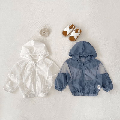 春夏新作 ユニセックス 0-1歳 ベビー服 フード付上着 薄いジャケット 紫外線対策 日焼け止め 66-100