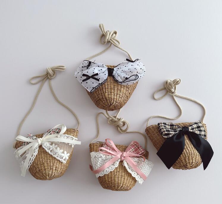 2024新型★草編みハンドバッグ★子供バッグ　4種