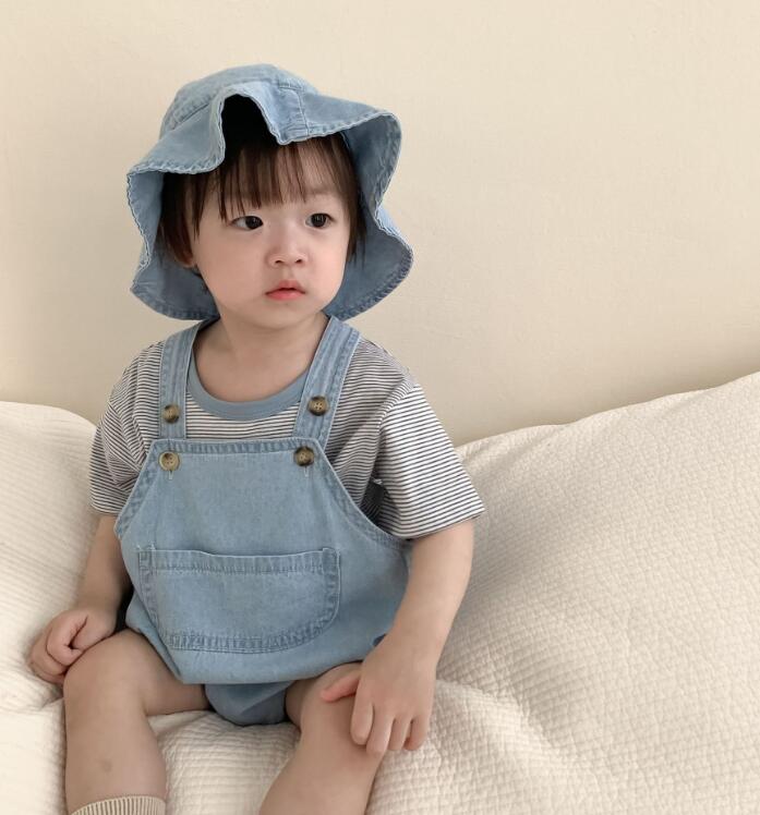 2024★夏新作★韓国風子供服★Tシャツ★サロペット+帽子★分けて販売★66-100CM