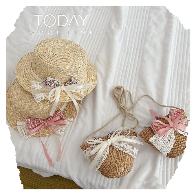 「2024」子供用★帽子★麦わら帽子★ショルダーバッグ★キッズ★可愛い★4色