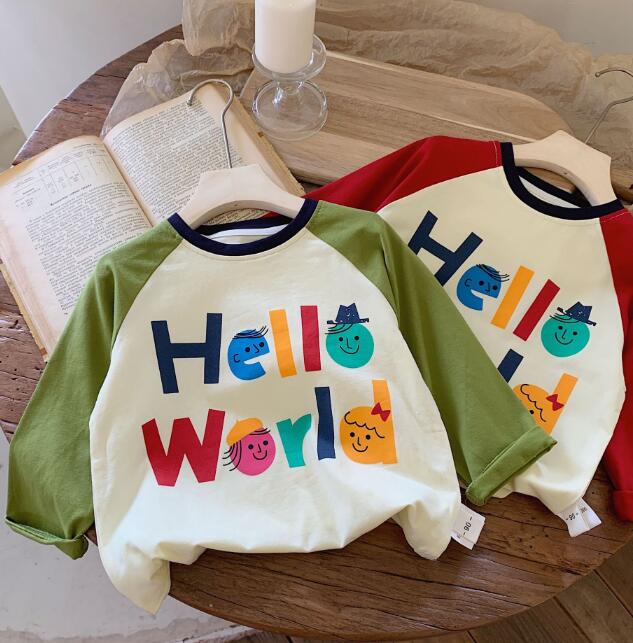 「2024」子供服★トップス★Tシャツ★長袖★韓国風子供服★キッズ★男女兼用★2色★90-140CM