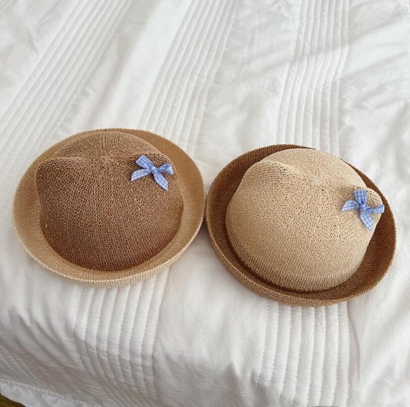 「2024」子供用★帽子★麦わら帽子★キッズ女の子★バケットハット★可愛い★2色