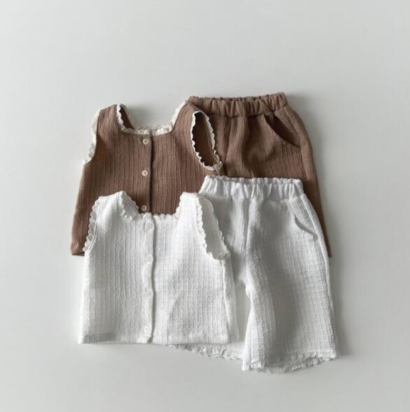 「2024」子供服★トップス+ズボン★セットアップ★韓国風子供服★キッズ★無地★2色★80-130CM