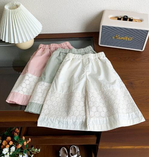 「2024」子供服★ボトムス★ズボン★ワイドパンツ★キッズ女の子★3色★90-130CM