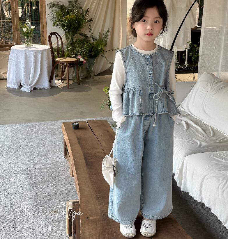 2024★夏新作★韓国風子供服★デニムトップス+ズボン★90-150CM　
