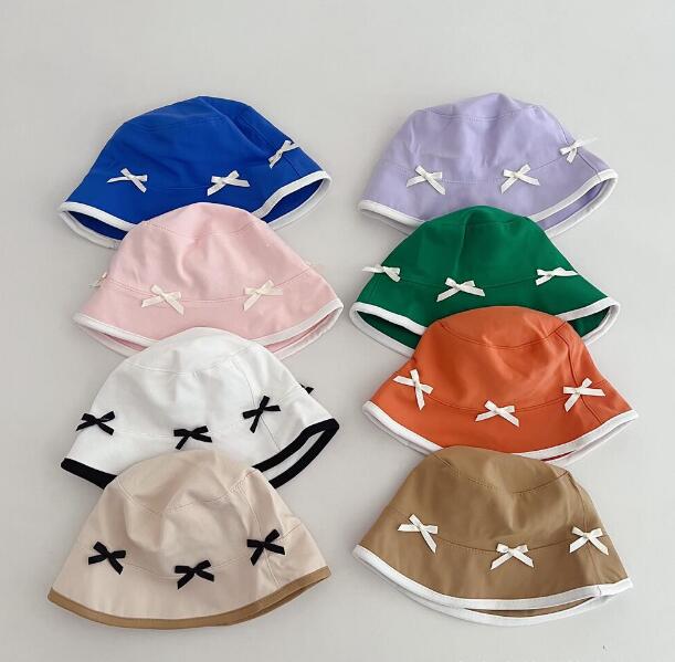 「2024」子供用★帽子★バケットハット★ベビー★蝶結び★キッズ★ハット★8色