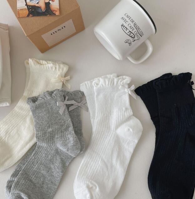 「2024」靴下★レディース★ソックス★大人用★女性用靴下★薄手★韓国風★蝶結び