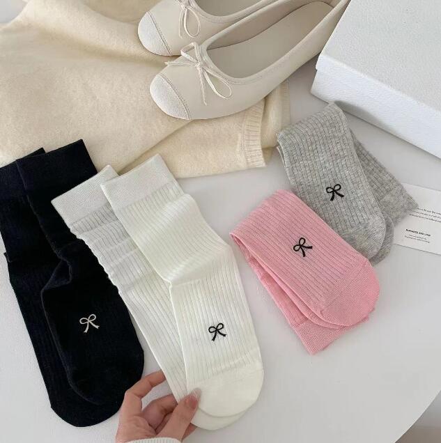 「2024」靴下★レディース★ソックス★大人用★女性用靴下★薄手★韓国風★蝶結び