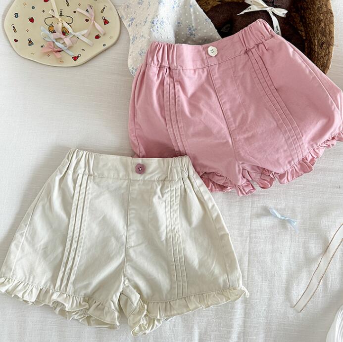 「2024」子供服★ボトムス★ショートパンツ★花柄★韓国風子供服★2色★90-140CM