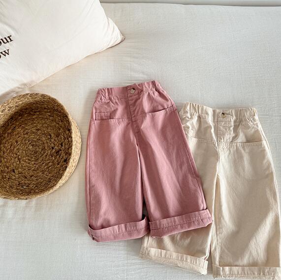 「2024」子供服★ズボン★ボトムス★韓国風子供服★無地★2色★90-140CM