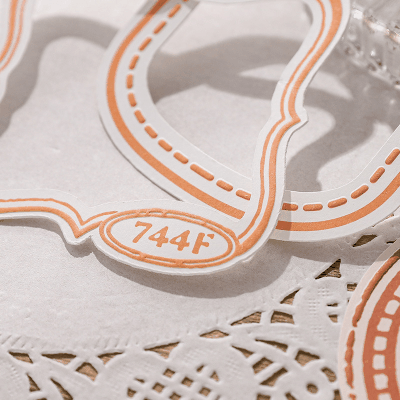 カフェ風 素材紙 カードペーパー アンティーク 幾何学枠 フレーム 30枚入