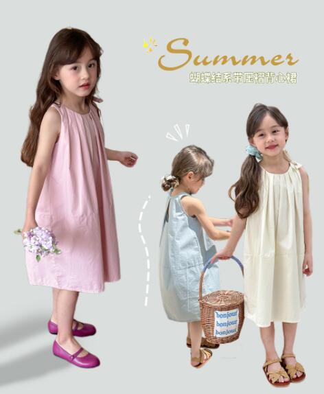 2024夏新品★子供服　ワンピース★90-160cm★3色