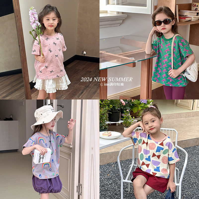 2024★夏新作★韓国風子供服★Tシャツ★4色90-160CM