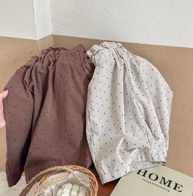 「2024」子供服★ボトムス★ズボン★ドット★韓国風子供服★2色80cm〜130cm