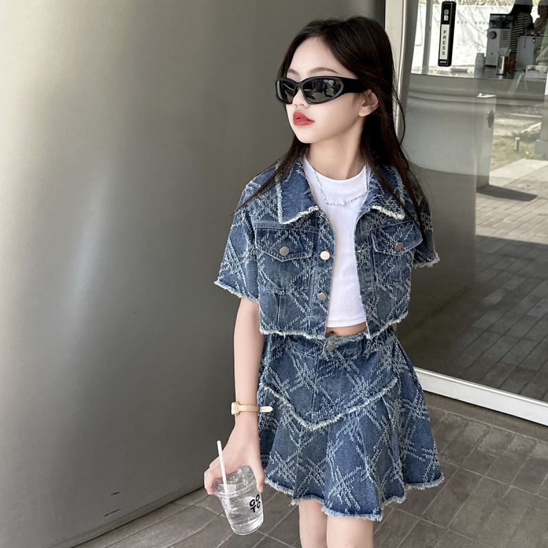 2024新品★子供服　デニムコート+スカート　セットアップ★120cm〜170cm