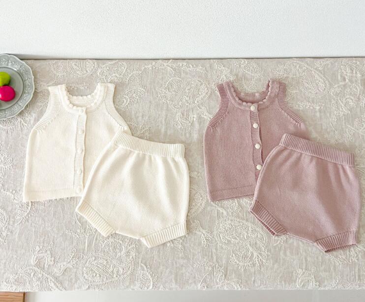 2024秋新品★子供服　ニット　セットアップ★66cm〜100cm 2色