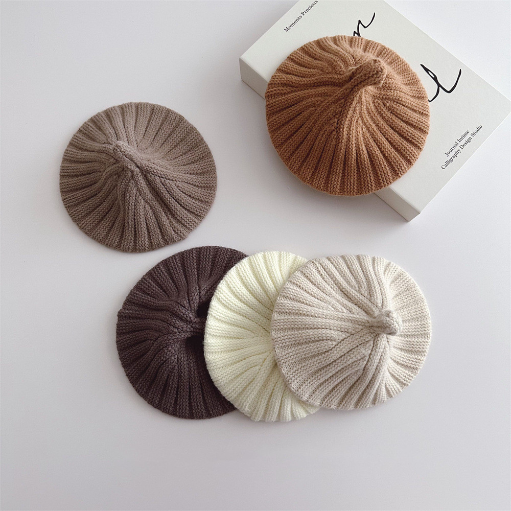 「2024」子供用★帽子★ニット帽子★ベビー★ベレー帽★5色