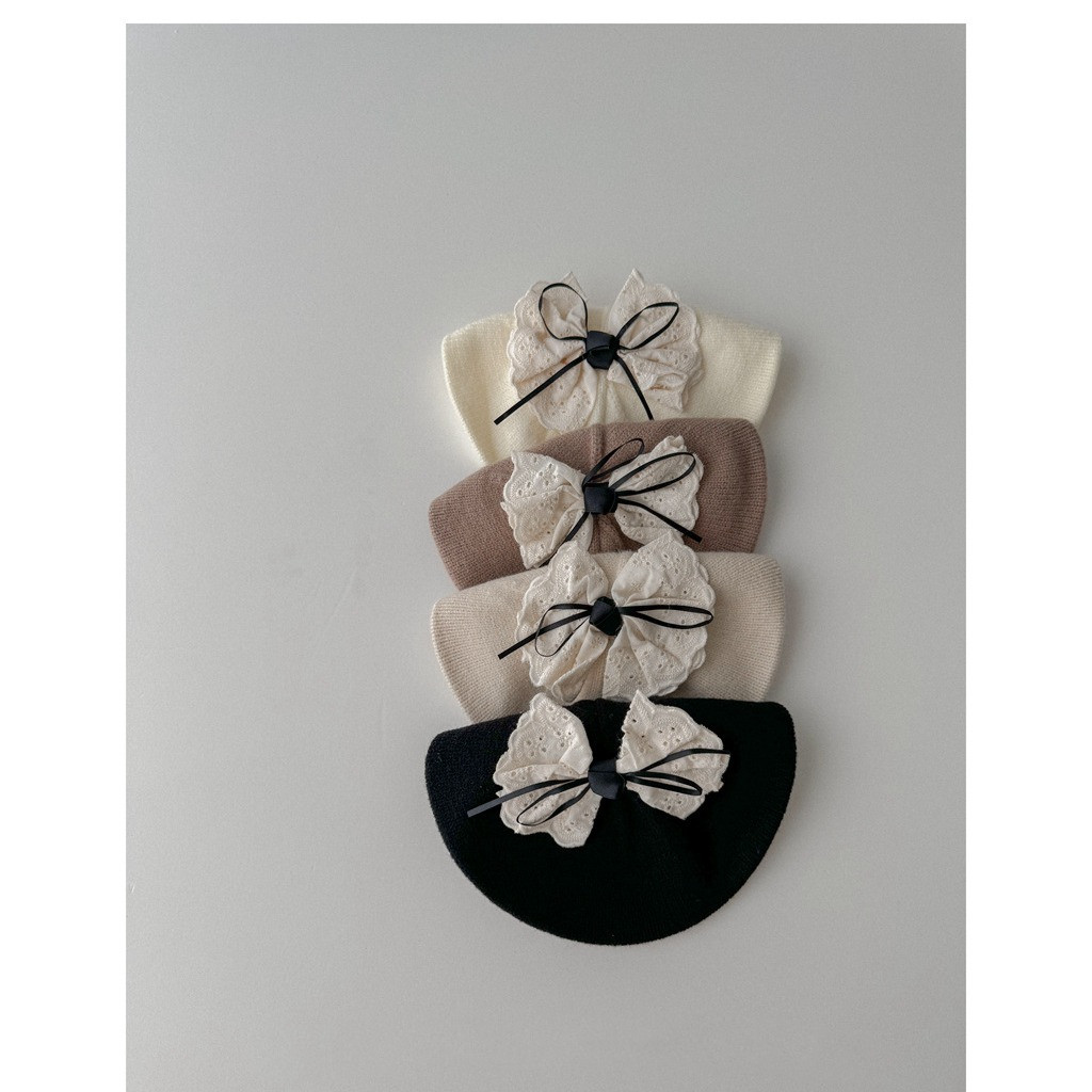 「2024」子供用★帽子★ニット帽子★キッズ★ベレー帽★蝶結び★6色