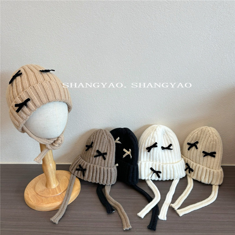 「2024」子供用★帽子★ニット帽子★キッズ★韓国風★蝶結び★5色