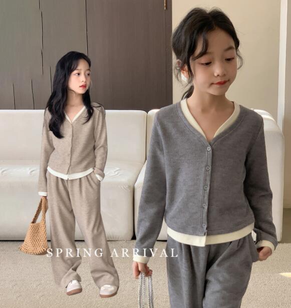 2024秋新品★子供服　トップス+ズボン　セット★110-165cm　2色