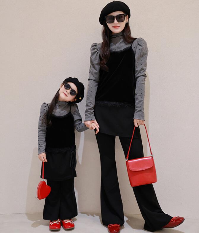 2024新品★子供服&親子服 　キャミソール&ズボン★90〜150cm/S-M