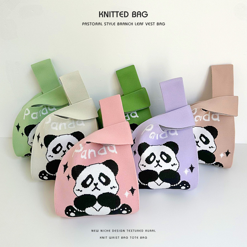 「2024」バッグ★ハンドバッグ★ニットバッグ★パンダ★ 可愛い★6色