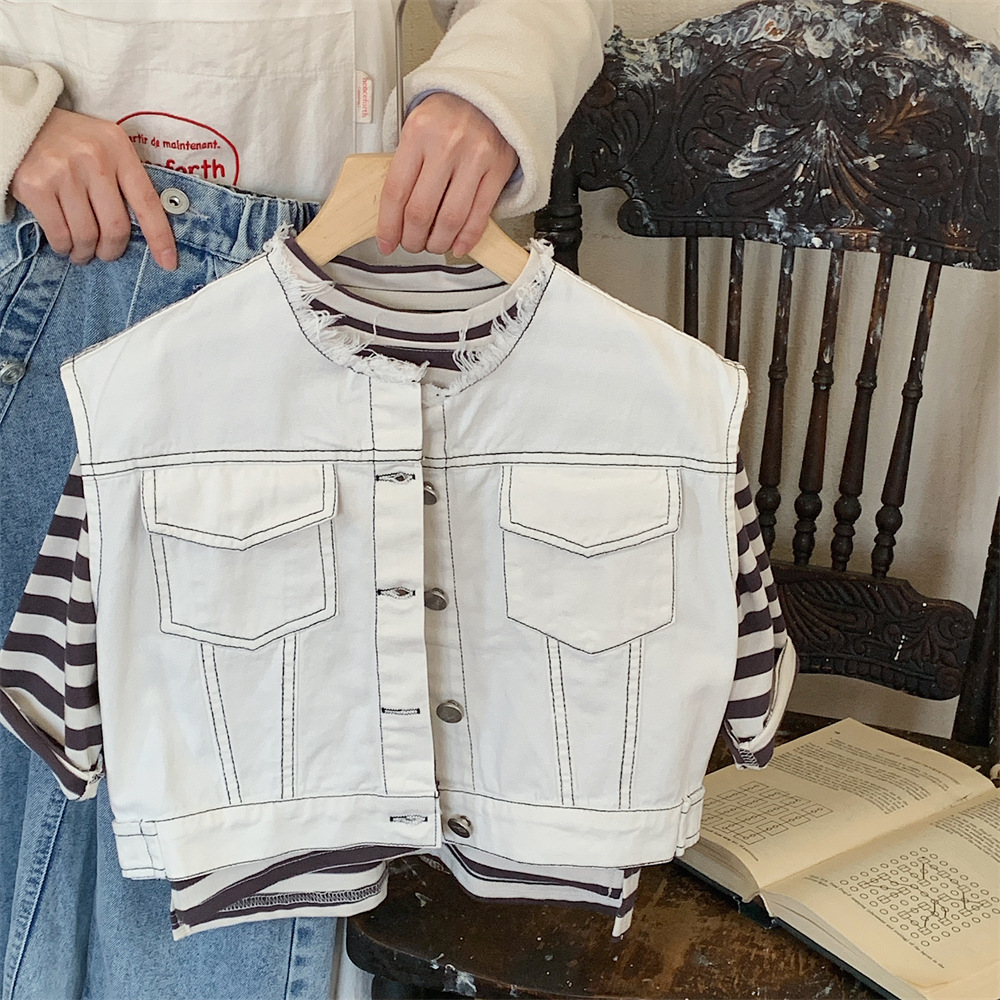 2024秋新作★子供服　トップス&ベストコート分けて★90cm〜140cm 2色