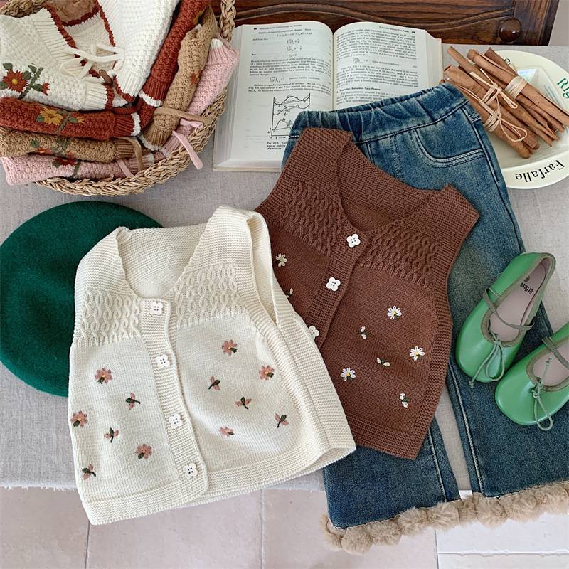 「2024」子供服★トップス★ニット★ベスト★韓国風子供服★2色90cm〜130cm