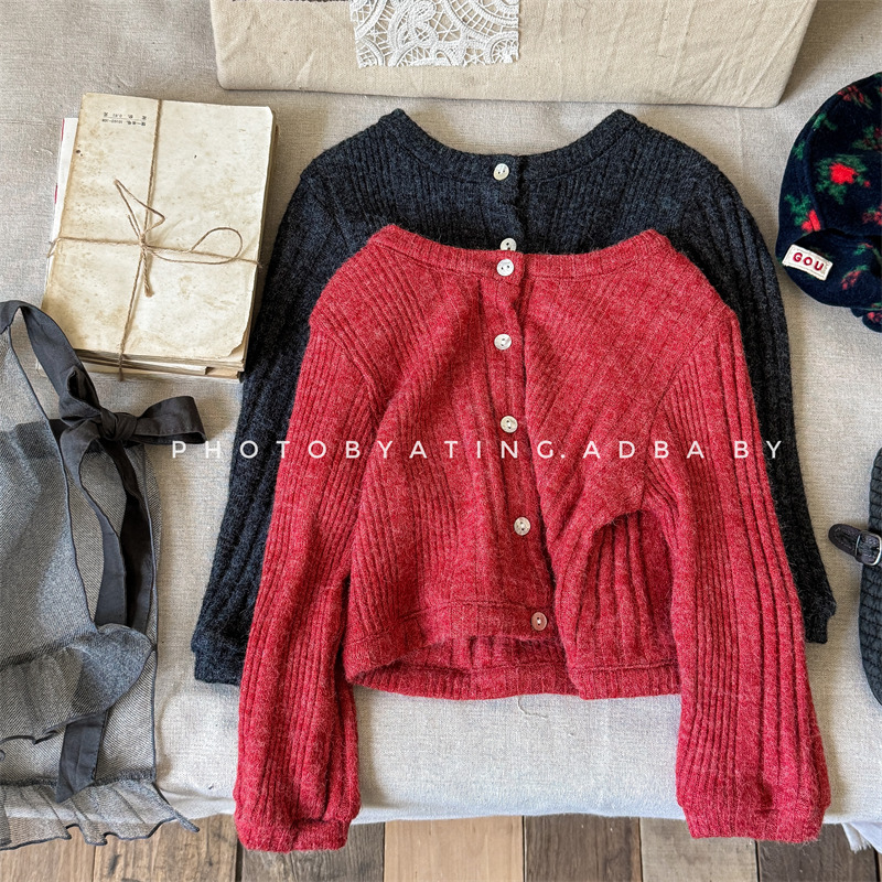 「2024」子供服★トップス★ニット★カーディガン★韓国風子供服★2色80cm〜130cm