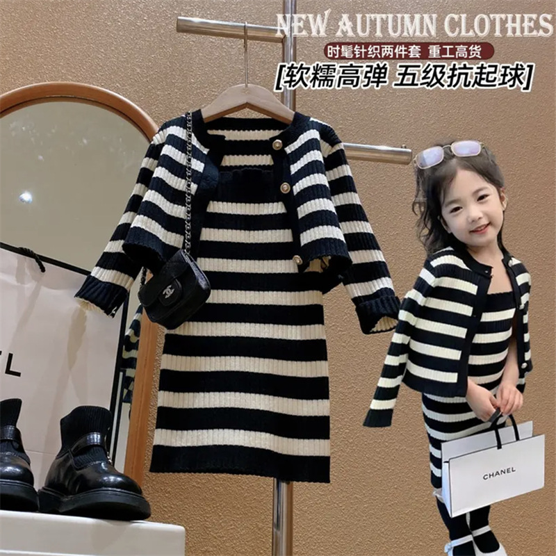 「2024」子供服★トップス+ワンピース★セットアップ★ニット★韓国風子供服★90cm〜140cm