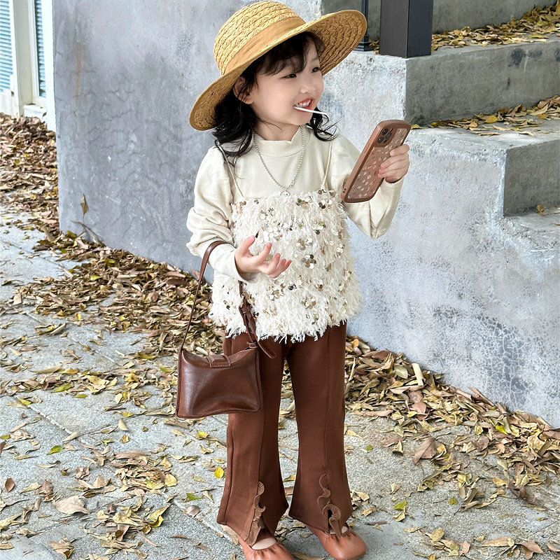 2024★春秋新作★韓国風ベビー服★ Tシャツ+キャミソール★ズボン★5〜13 2色