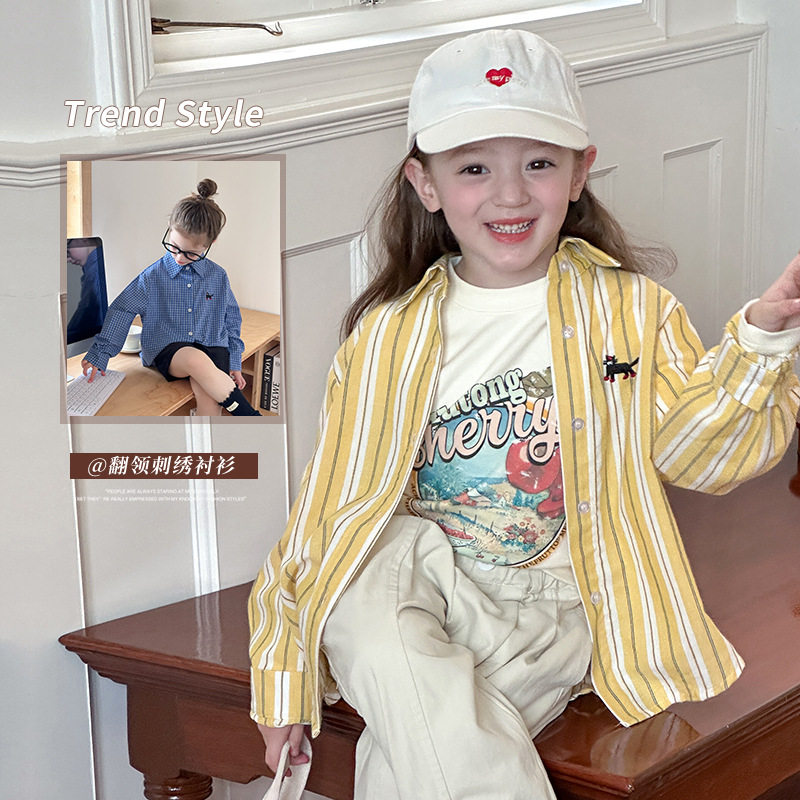 2024秋新品A★子供服　トップス　シャツ★90cm〜160cm 2色