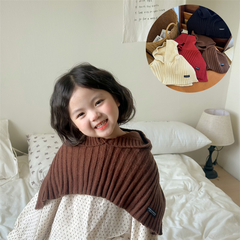 子供用★マント★防寒★ニット★ネックウォーマー★キッズ★暖かい★7色