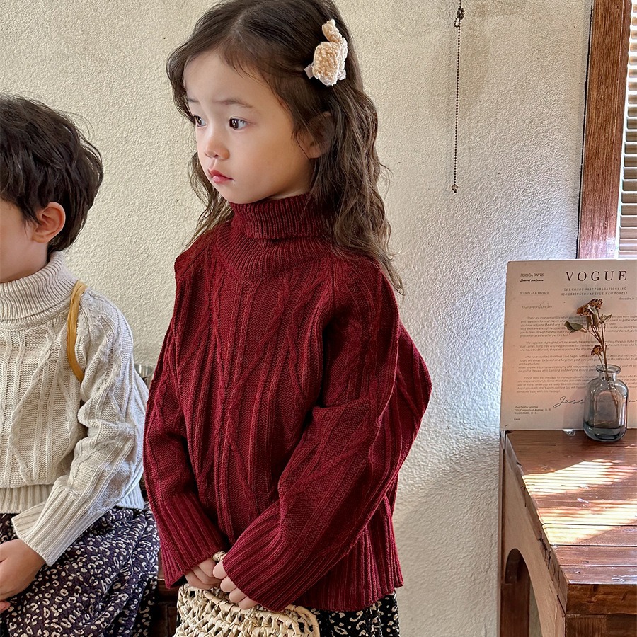 「2024秋冬」子供服★トップス★ニット★セーター★韓国風子供服★4色80cm〜140cm