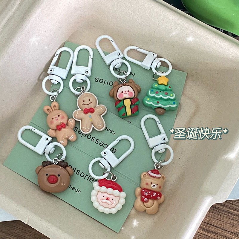 ★可愛いキーホルダー　装飾品★クリスマスキーチェーン★7色