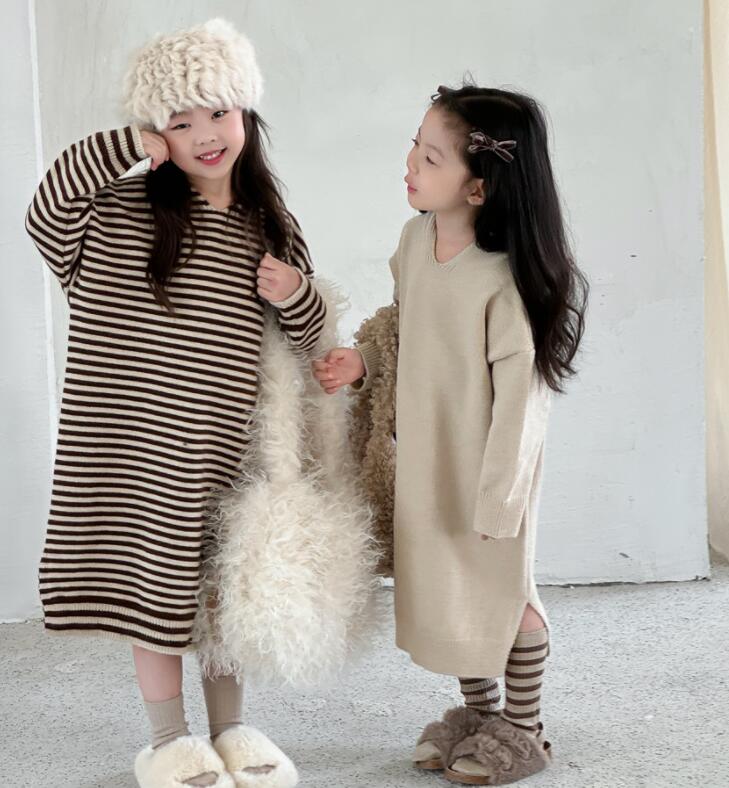 「2024」子供服★ニット★ワンピース★韓国風子供服★3色90cm〜150cm