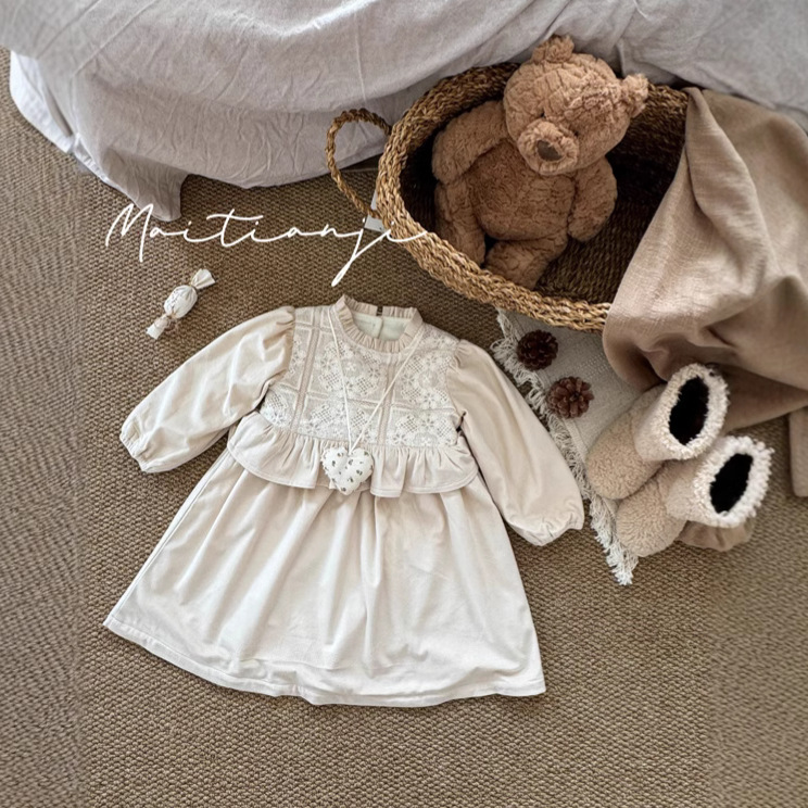 「2024」子供服★ワンピース★長袖★裏起毛★韓国風子供服★90cm〜140cm