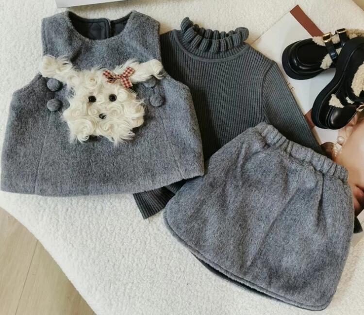 2024年新★子供服　セーター&ベスト+スカート★90cm〜140cm