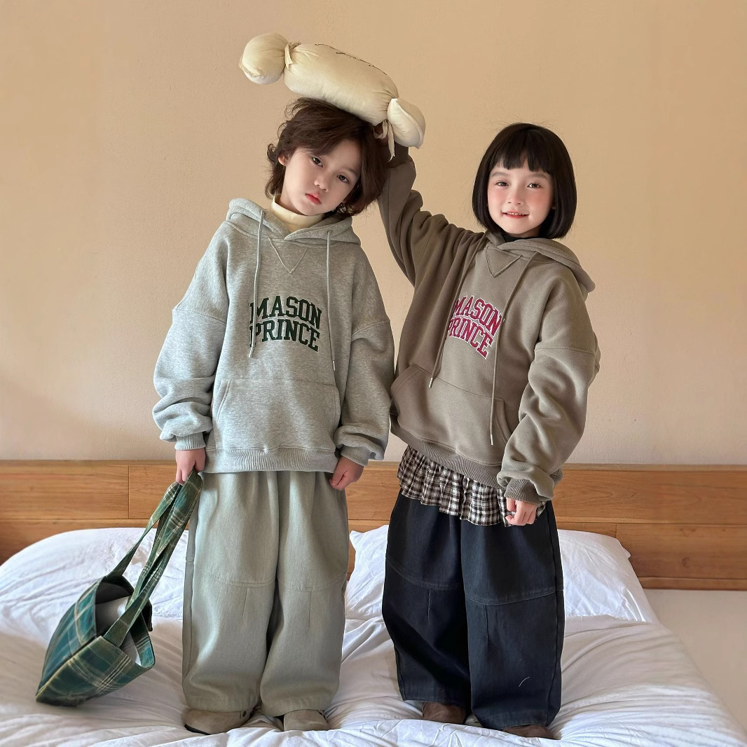 2024★秋冬新作★韓国風子供服★裏起毛★トレーナー★90cm〜140cm 2色